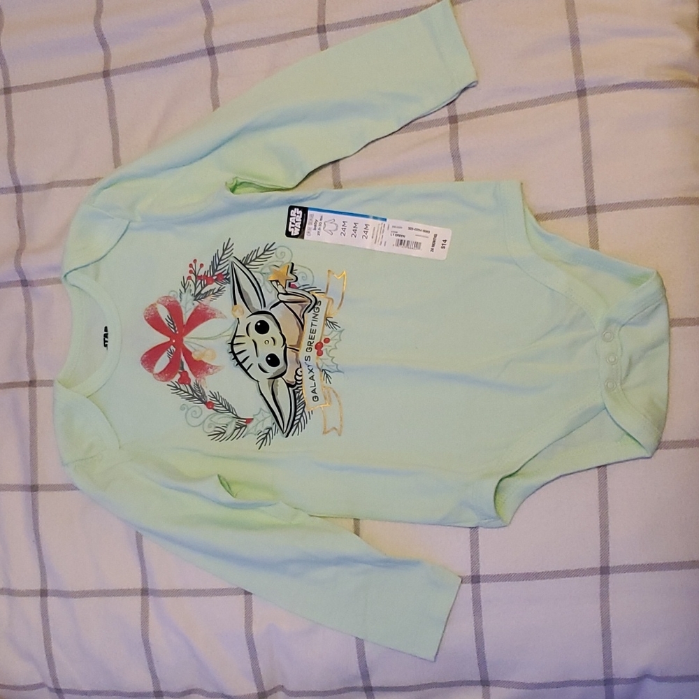 Okie Dokie "Galaxy's Greetings" light green onsie